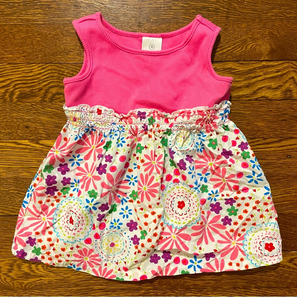 Hanna Andersson Pink Floral Tank Dress Size 70 cm or 6-12 Months
